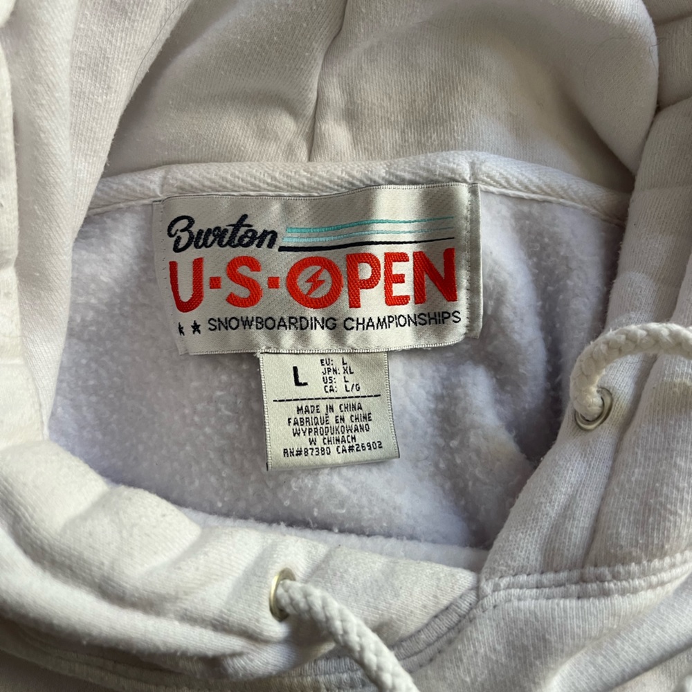 Burton White Hoodie with Blue and Red Accents - Picture 5 of 5